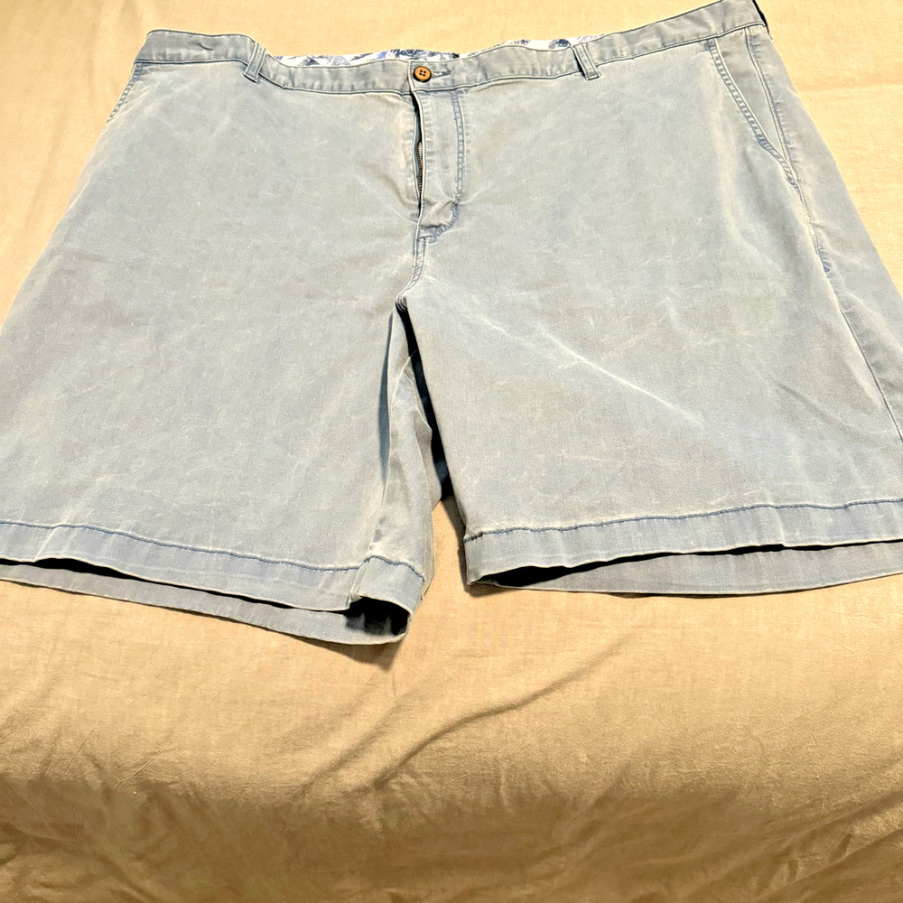 Tommy Bahama Mens Cotton Tencel Spandex Stretch Light Blue Chino Shorts Size 46R
